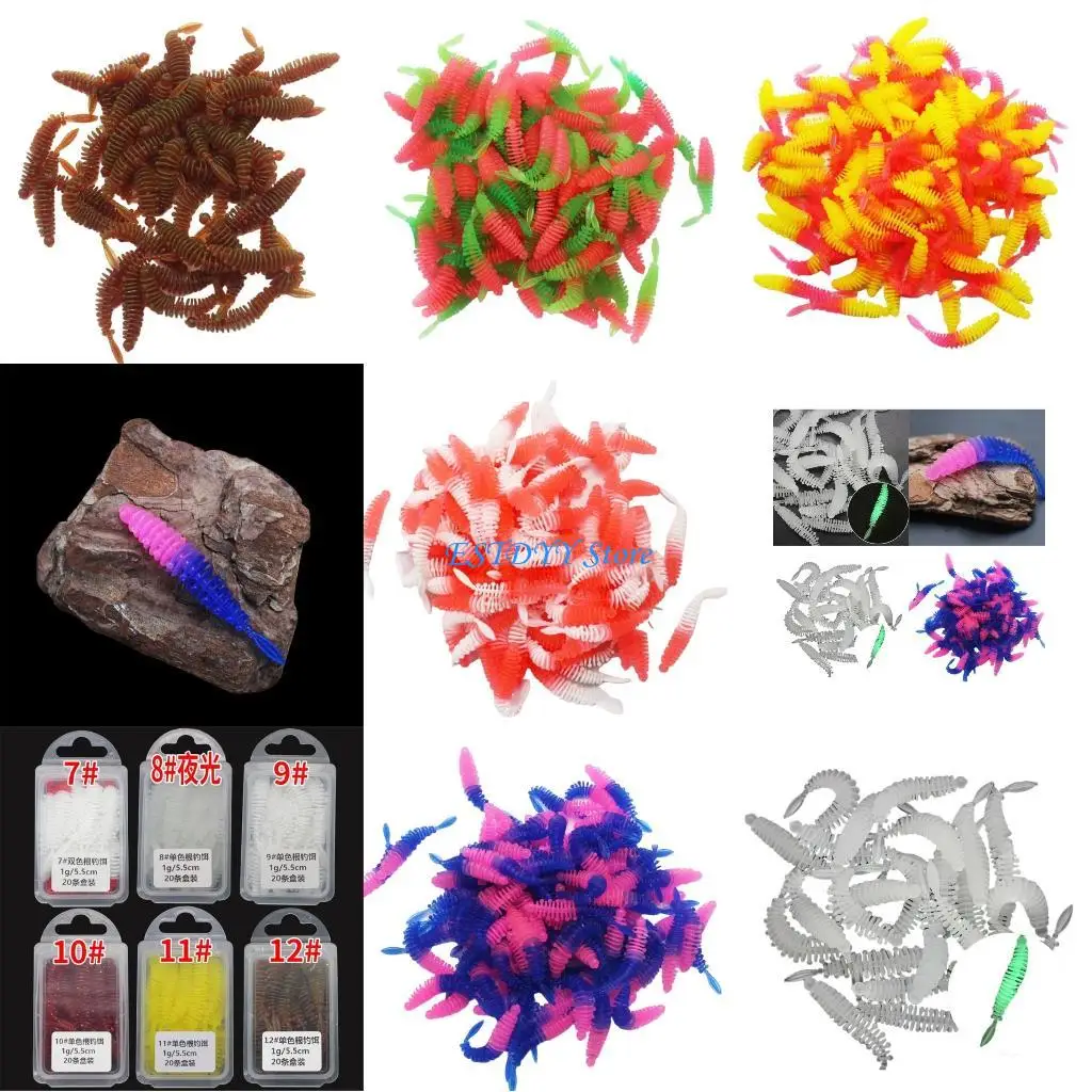 

G6DE 20Pcs Soft Simulations Loach Soft Baits Color Swimming Lures Slow Sinking Lures