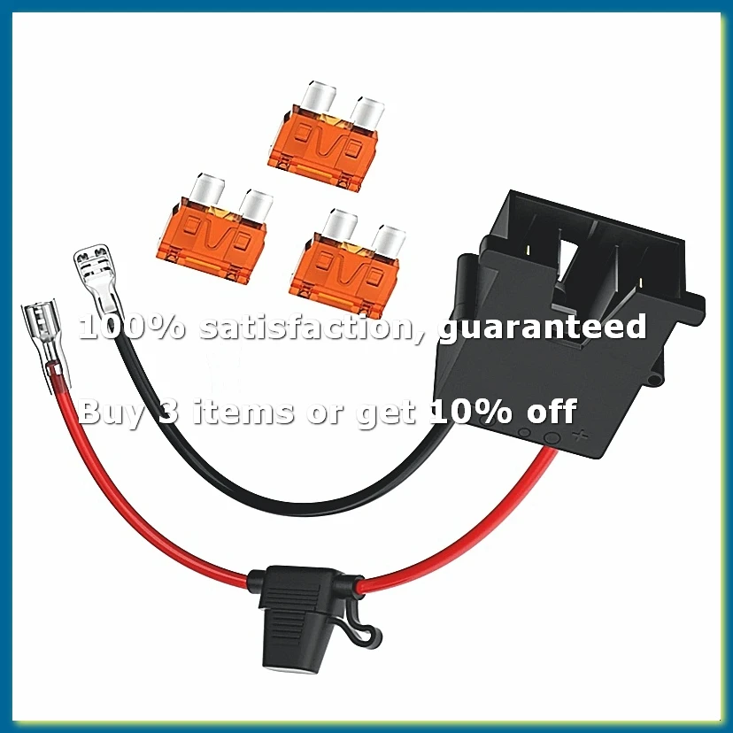 Replacement Wire Harness Connector for 12 Volt Price Battery with 12 AWG Wire 3 Replaceable Fuses-A27I