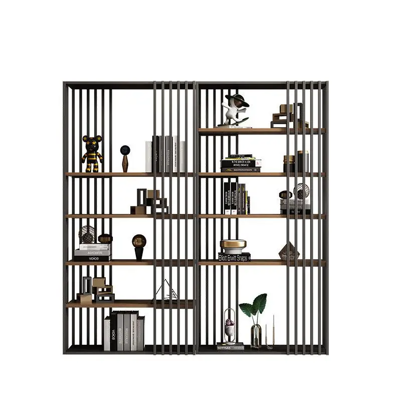 

Solid Wood Bookshelf Partition Cabinet Model Room Shelf Industrial air Display Office Partition Shelf Tea