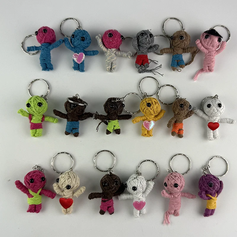 4/8pcs Voodoo Doll Keychain Knitting Pattern Mini Halloween Gift