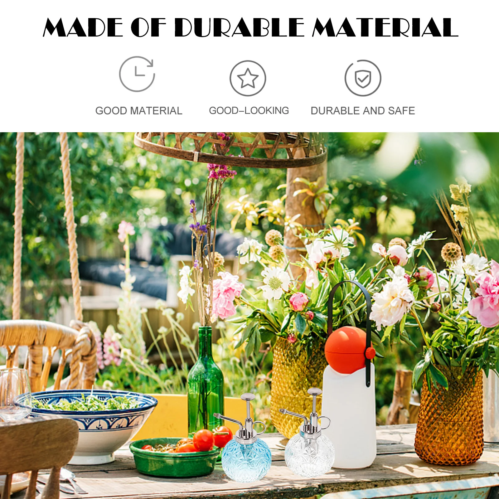 

2Pcs Glass Watering Spray Bottles Vintage Transparent Plant Sprayer for Indoor Outdoor Garden Bonsai Succulents Flowers