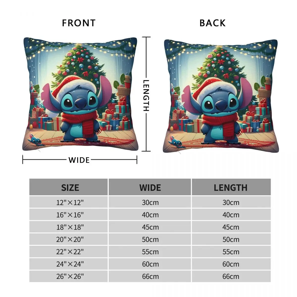 Christmas Stitch Kawaii Pillow Case Kawaii Pillow Cover Soft Graphic Cushion Cover Pillowcases For Sofa Bedroom Home Decor