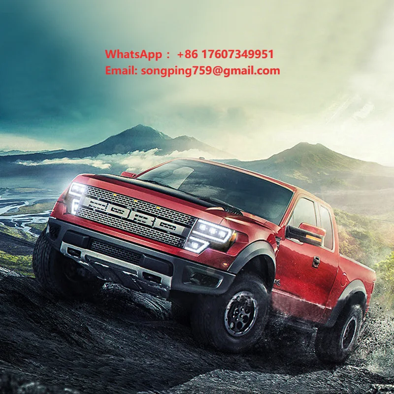 New 08-14 Raptor F150 12V 6000K LED Headlights Daytime Running Lights Turn Signal Lens IP68 Protection
