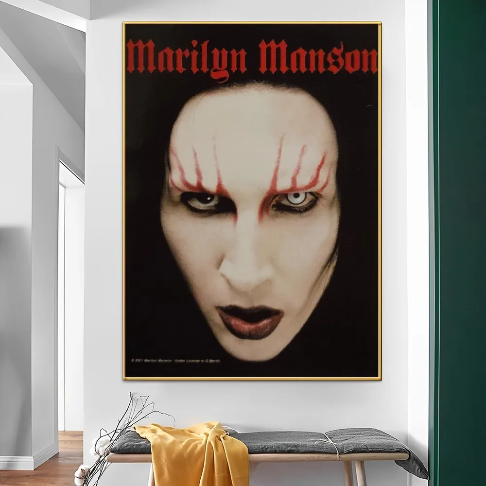 Énekes marilyn manson DIY Nyúlós poszter Díszes fali matrica számára Életszerű szoba sáv decoratie fali dekor