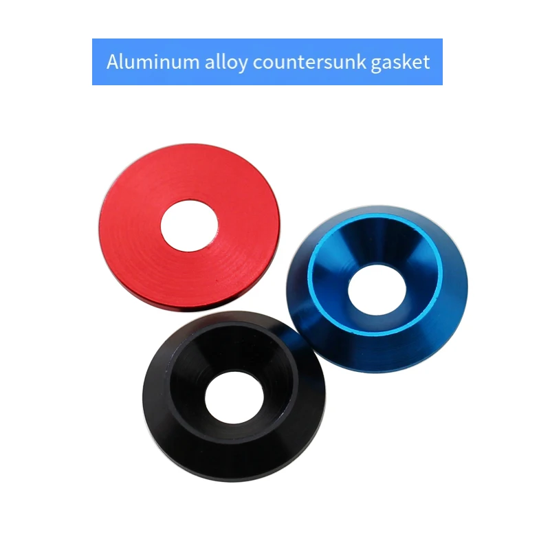 5Pcs M6-M10*D18-35mm Aluminium Alloy Countersunk Hole Gaskets Fisheye Spacer Licence Plate Screw Washer Height 4 5 6 8mm