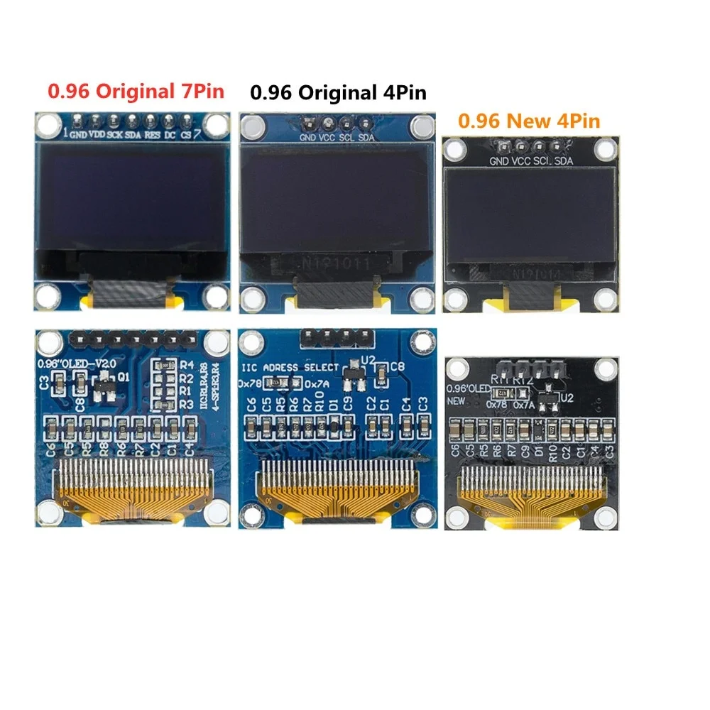SAMIROB 0.96 Inci OLED SSD1306 Putih/Biru/Kuning 128X64 IIC I2C Modul Tampilan Serial 12864 Papan Layar LCD untuk Arduino