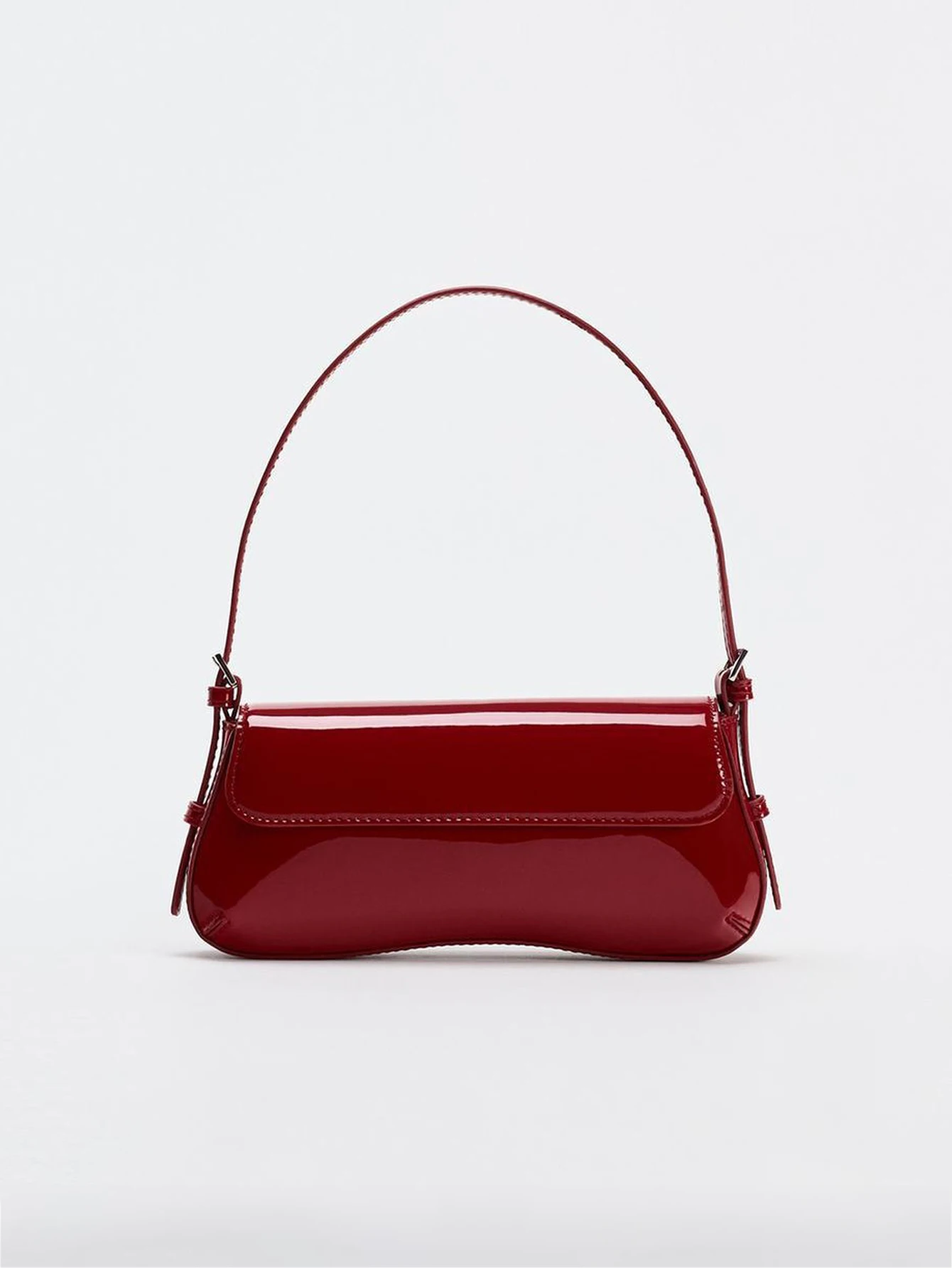 Red Baguette Underarm Bag New Fall 2024 Fashion simple commuter clamshell vintage shoulder bag