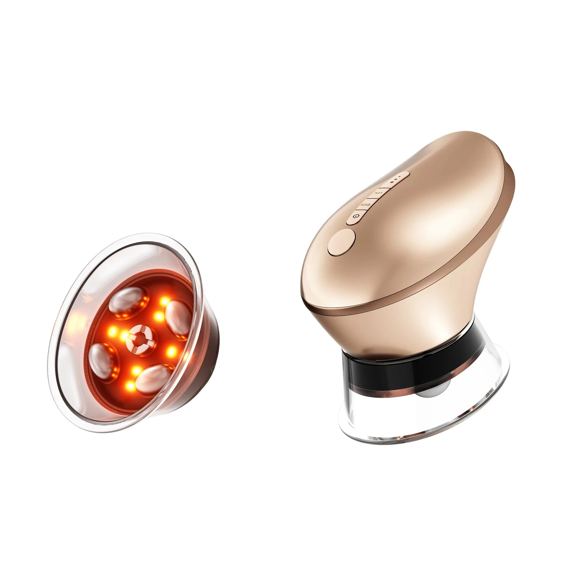 High Frequency Vacuum Cupping Massage Facial Lift Sculpting Tool Red Light Therapy Neck Face Massager