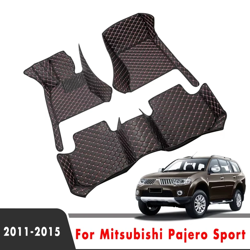 Custom Car Floor Mats For Mitsubishi Pajero Sport 2015 2014 2013 2012 2011 (5 seats) Carpets Rugs Covers Styling Auto interior A