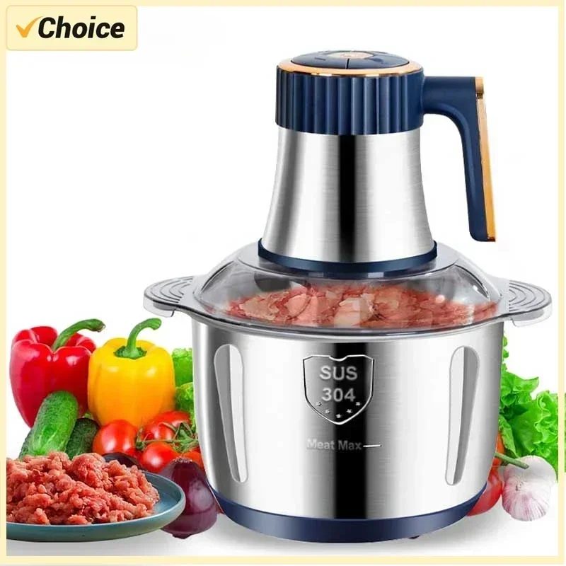 

5L Electric Meat Grinders 304 Stainless Steel Food Crusher Multifunctional Vegetable Slicer Chopper Mincer Baby Food Processor