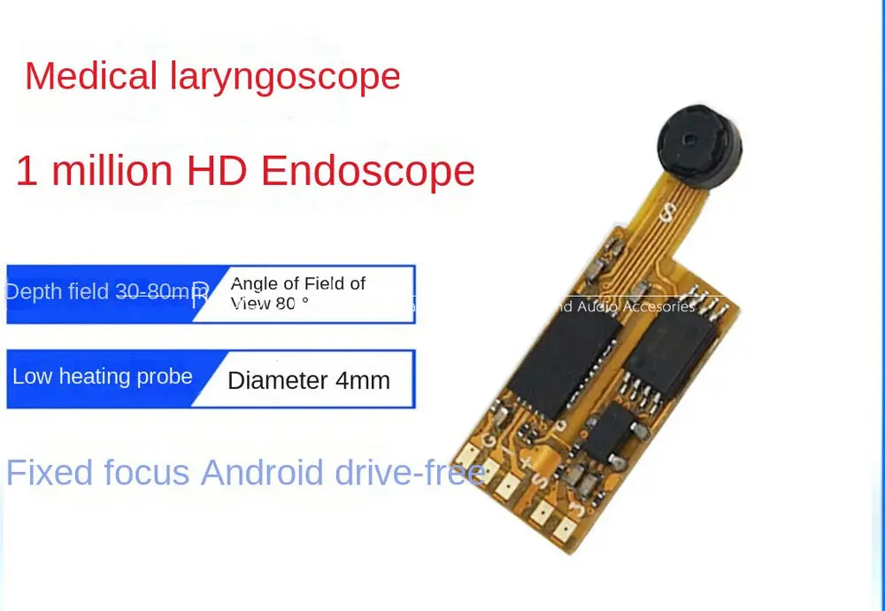 1x USB4mm diameter 1 million pixel HD endoscope module OV9734 low fever probe