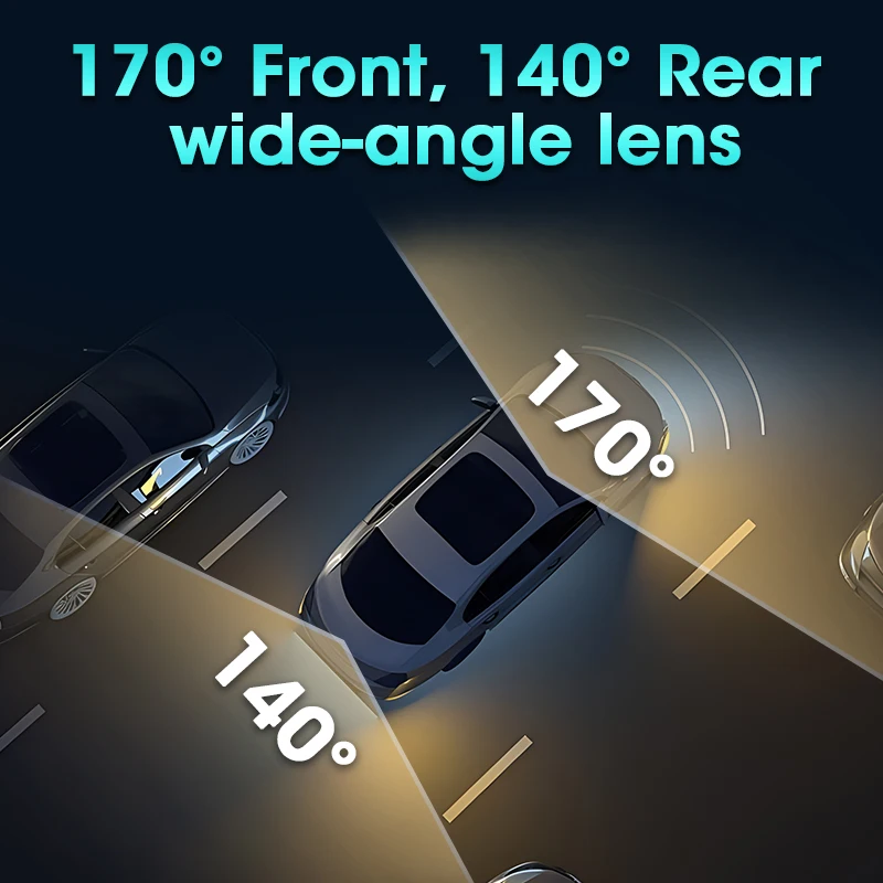 كاميرا داش كام 4K DVR لاسلكية بحجم 8.1 بوصة مع كار بلاي وأندرويد أوتو، ملاحة GPS، مسجل فيديو بعدستين، شاشة مع واي فاي 5G، بلوتوث وFM​