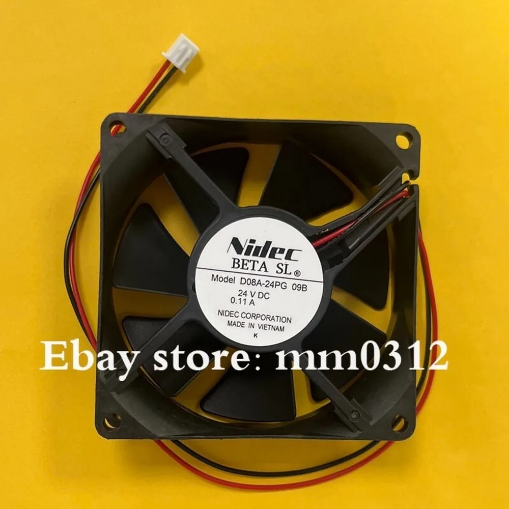 For NIDEC D08A-24PG 09B 8025 24V 0.11A 8CM 2-Pin Cooling fan