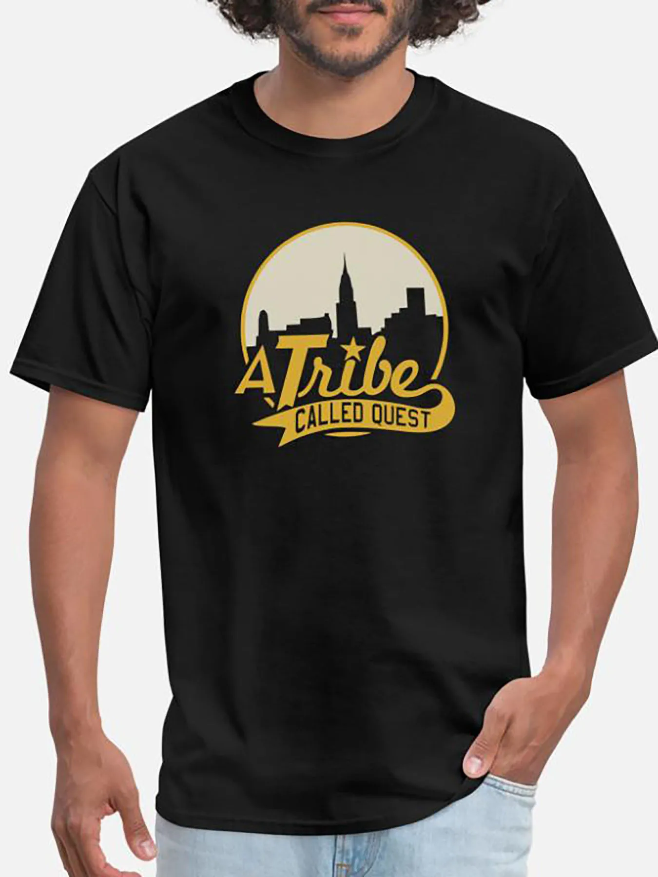 1a_tribe_called_quest_gold-2013 funny Men’s Short Sleeve Graphic T-shirt Collection  black