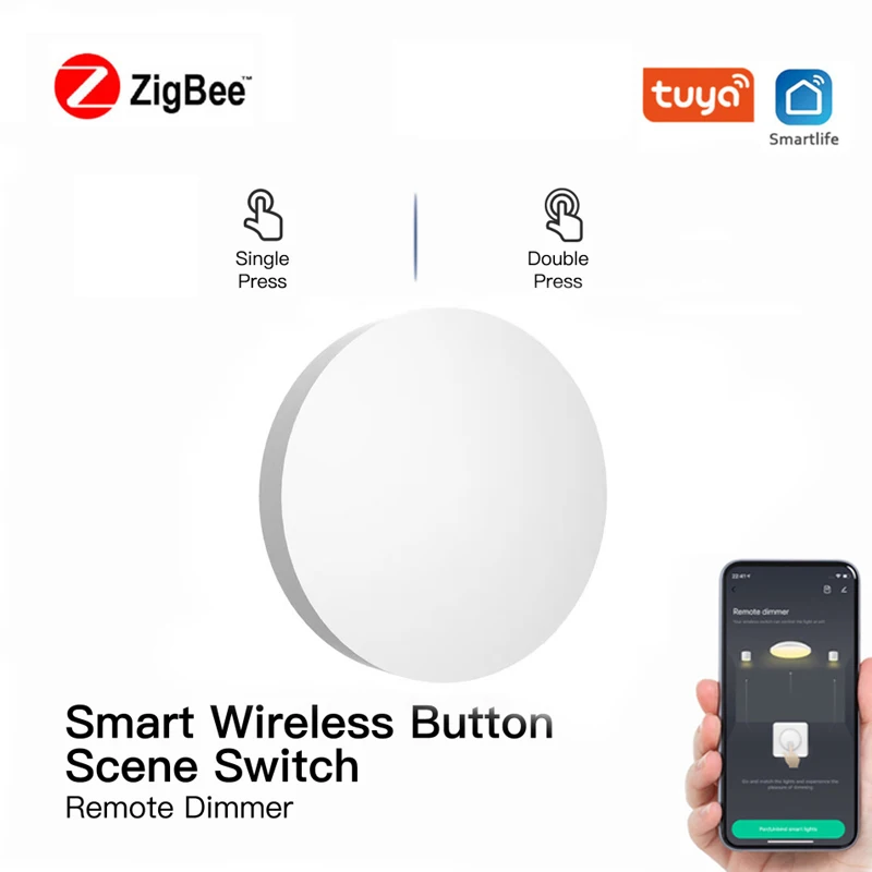 Tuya ZigBee3.0 Wireless Switch Push Button Remote Control Key Controller Multi-scene Linkage Smart Scene Switch Smart LIfe App