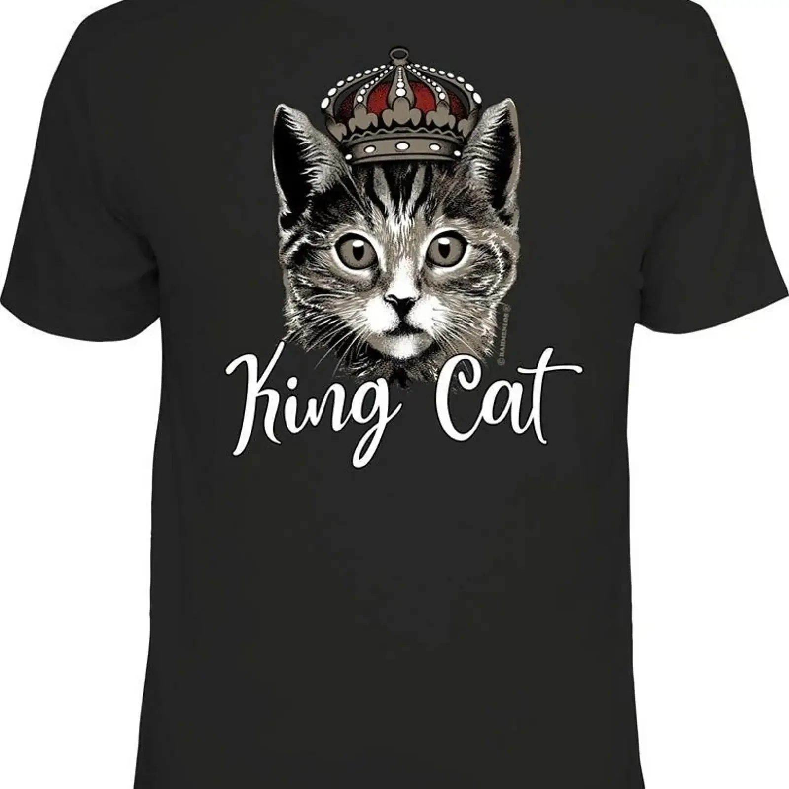 Camiseta King Cat Katze Kitten Kater S 4XL vintage lavada para uso diario, suave, unisex, cómoda, informal, con gráfico estampado.