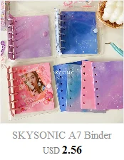 SKYSONIC Neue Ankunft A5 Zipper Binder Sammeln Buch Glitter Cover Organizer Journal Notebook Kugel Transparent PVC Fotoalbum – Detail 15
