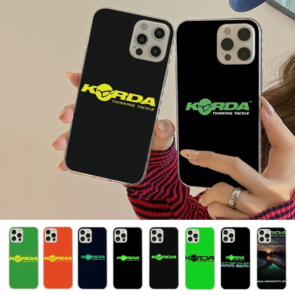 K-Korda Fishing Tackle Phone Case For iPhone 16 15 14 13 12 Mini 11 Pro XS Max X XR SE 6 7 8 Plus Soft Silicone Cover