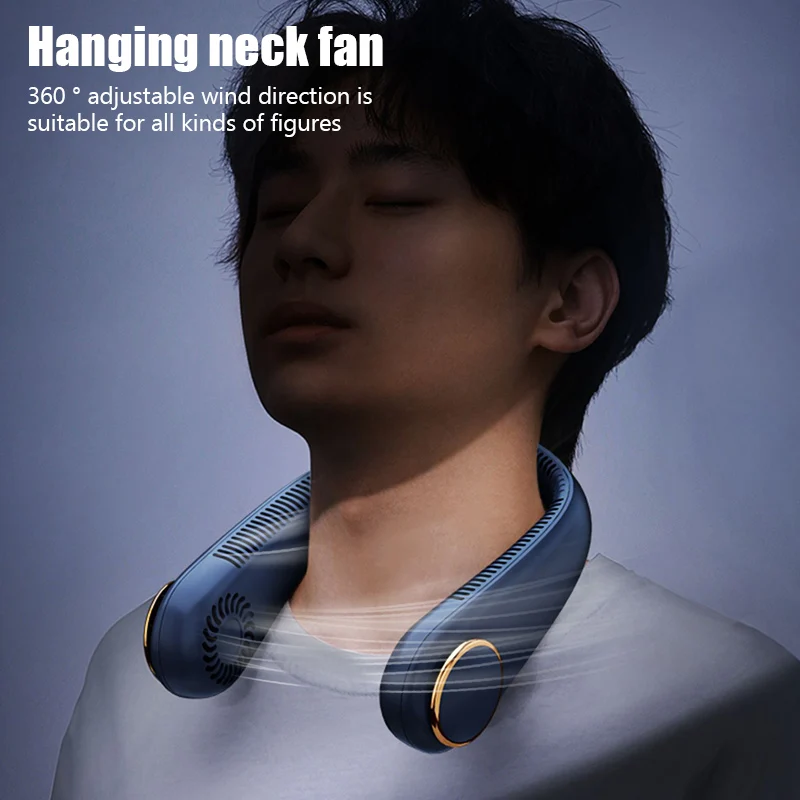 Portable Neck Fan USB Charging Electric Wireless Hanging Neck Ventilador Bladeless Neckband Fan Mini Sports Fans Mute Air Cooler