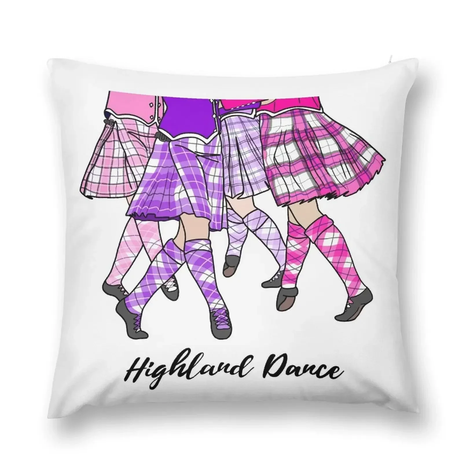 Swaying Kilts- Pink & Purple Throw Pillow christmas ornaments 2025 ornamental pillows for living room Decorative Cushion pillow