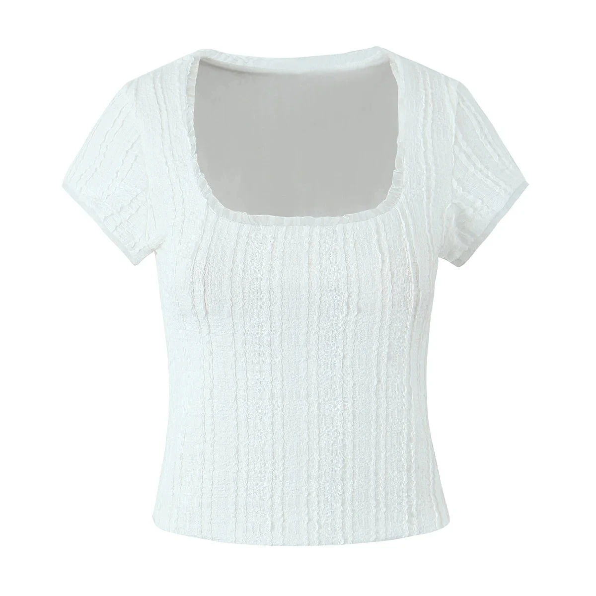 Seksowny amerykański komplet z koronkowym wykończeniem i kwiatowym haftem, dopasowany T-shirt i majtki z niskim stanem dla młodych kobiet.