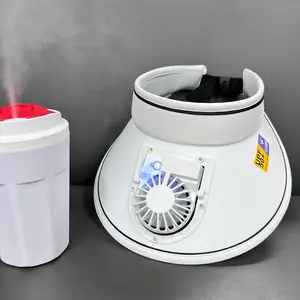 Moda de protección solar al aire libre Summer de verano Gran benanina USB Fan Fan Visor para hombres y mujeres 8 Mejor sombrero de ventas de fanáticos - №1