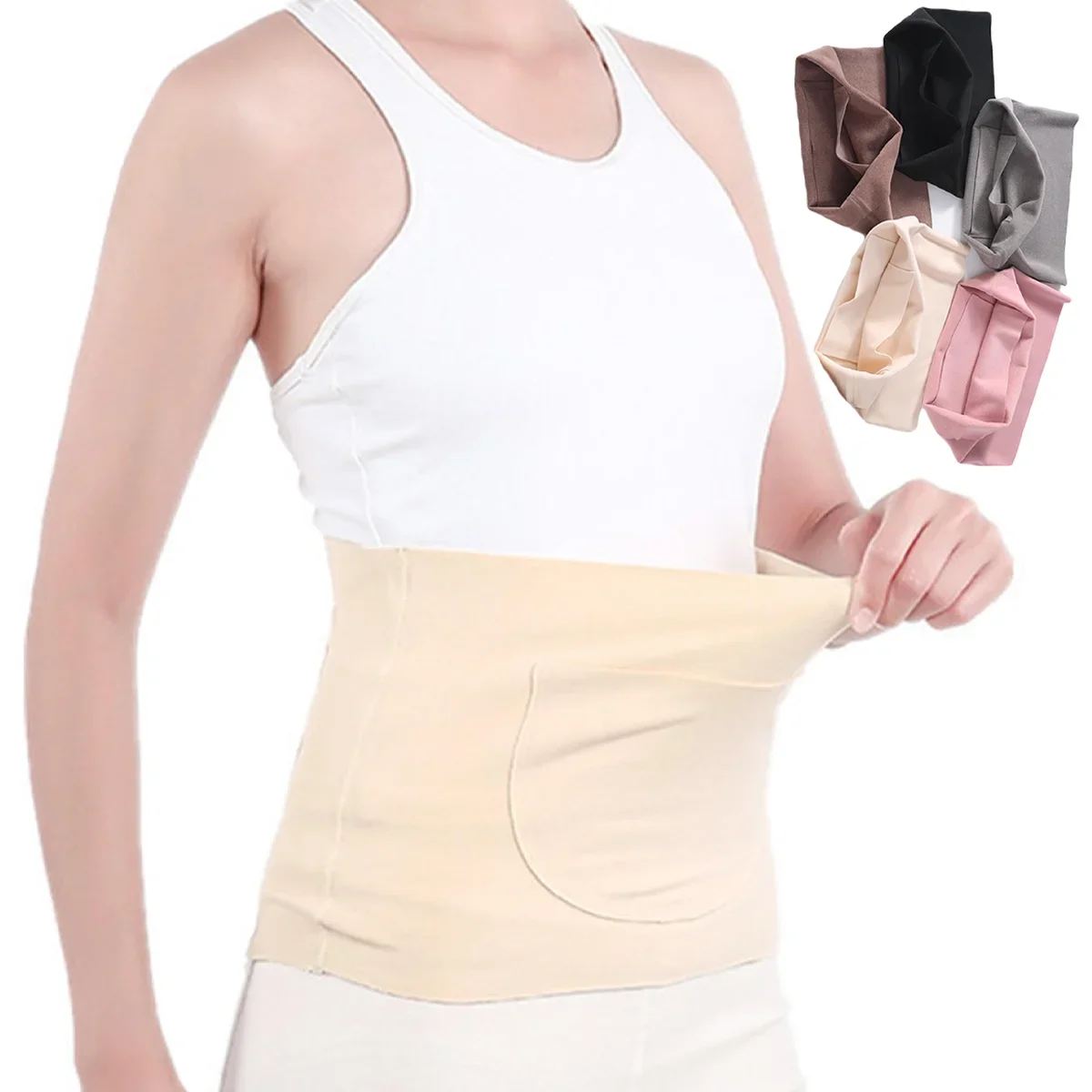 Supporto per la vita sottile in velluto da donna Estate Autunno Tutore lombare Cinture morbide per fitness Addome Scaldapressione posteriore Fascia da smoking