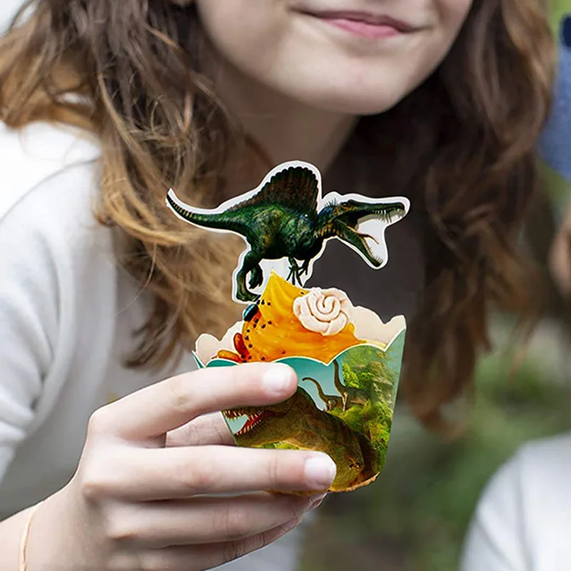 Dinosaurier Cupcake Topper Picks Dino Kuchen Dekorationen Jungen Kinder Dinosaurier Themed Geburtstag Baby Shower Party Dinosaurier Party Supplie – Detail 3