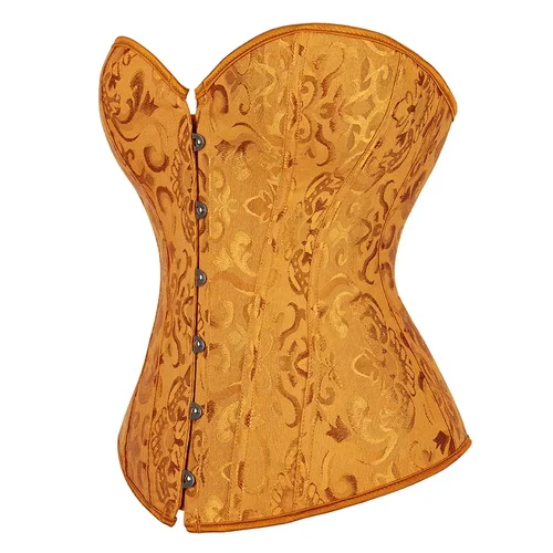 Corsé Floral Jacquard para mujer, corpiño burlesco, corsé Medieval con cordones, patrón gótico, disfraz renacentista