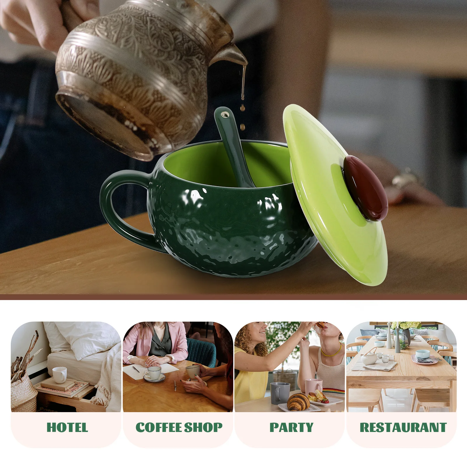 

1Set Avocado Mug Ceramic Water Cup Heat Resistant Coffee Mug Office Home Decorative Breakfast Cup Coffee Mugs