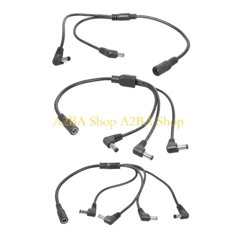 A2BA 5.5x2.1mm DC5521 Y Splitter Cable Female to 2/3/4 Male 90 degree Elbow Power Extension for LED Lights 40CM