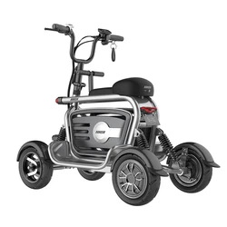 400W Two Seats Electric Scooter 48V Folding Lithium Battery Four Wheels Electric City Cart For Elder