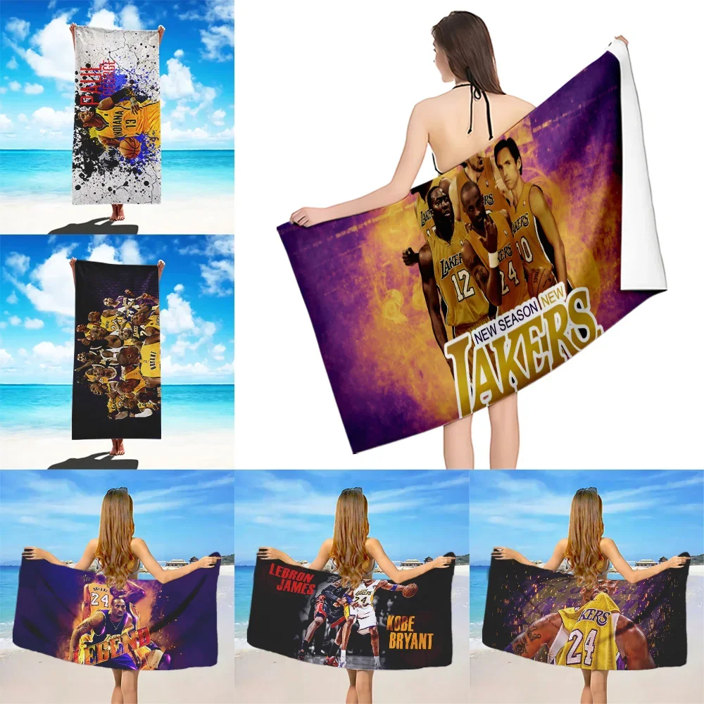 

K-Kobe Basketball Beach Towel Microfiber Sand Free Quick Dry Soft Sandproof Pool Towels Gift for Women Travel Gym Shower Camping