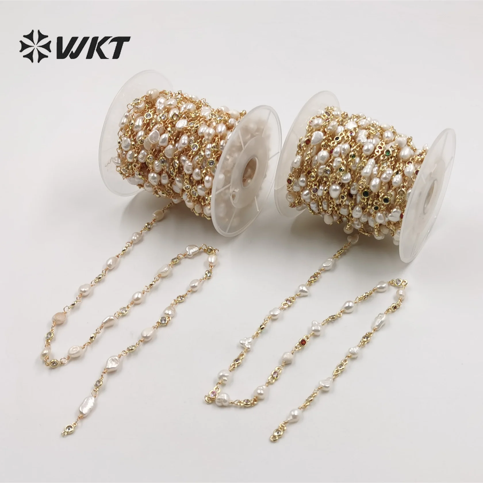 

WT-RBC209 WKT 2022 New Arrival Shell And CZ Cute Natural Gemstones Beads Party Jewelry Chain Trend Nice Gift For Women