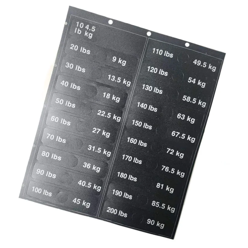 1PC Weight Stack Labels Gym Equipment Weight Plate Sticker Fitness Equipment Stickers Number Weight Plates Sticker Replacement