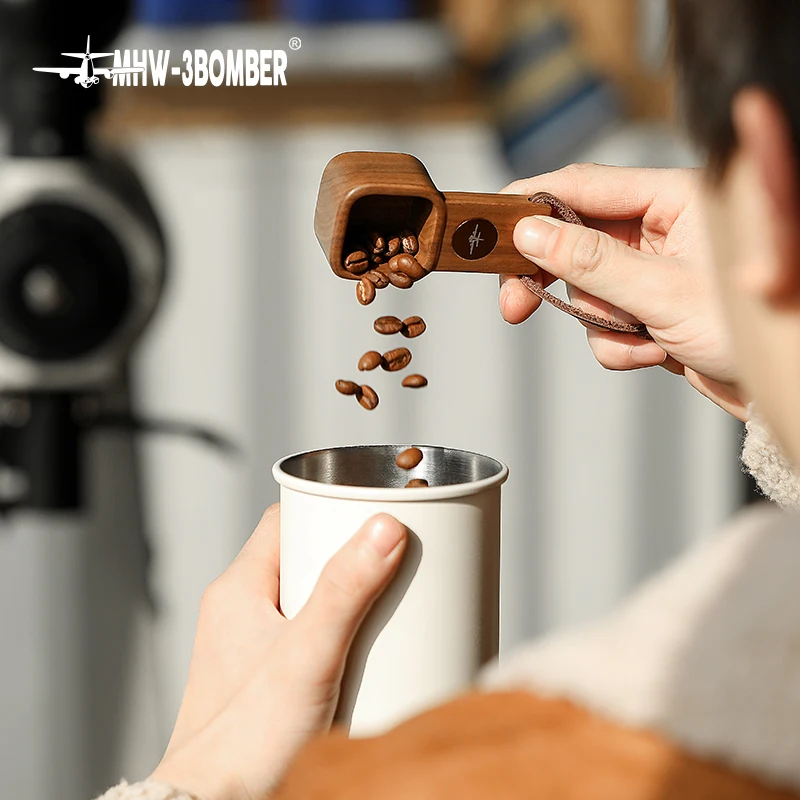 MHW-3BOMBER Coffee Spoons Coffee Measuring Scoop for Ground 10g Beans Tea Sugar Delicate Wooden Handle Home Barista Accessories