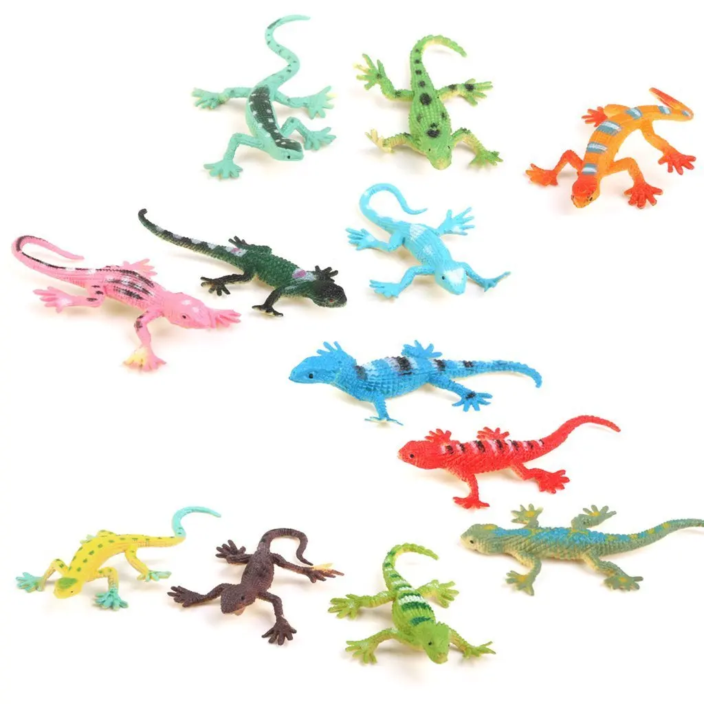 Gecko small plastic lizard Simulation reality decoration Children's toys 12 pcs