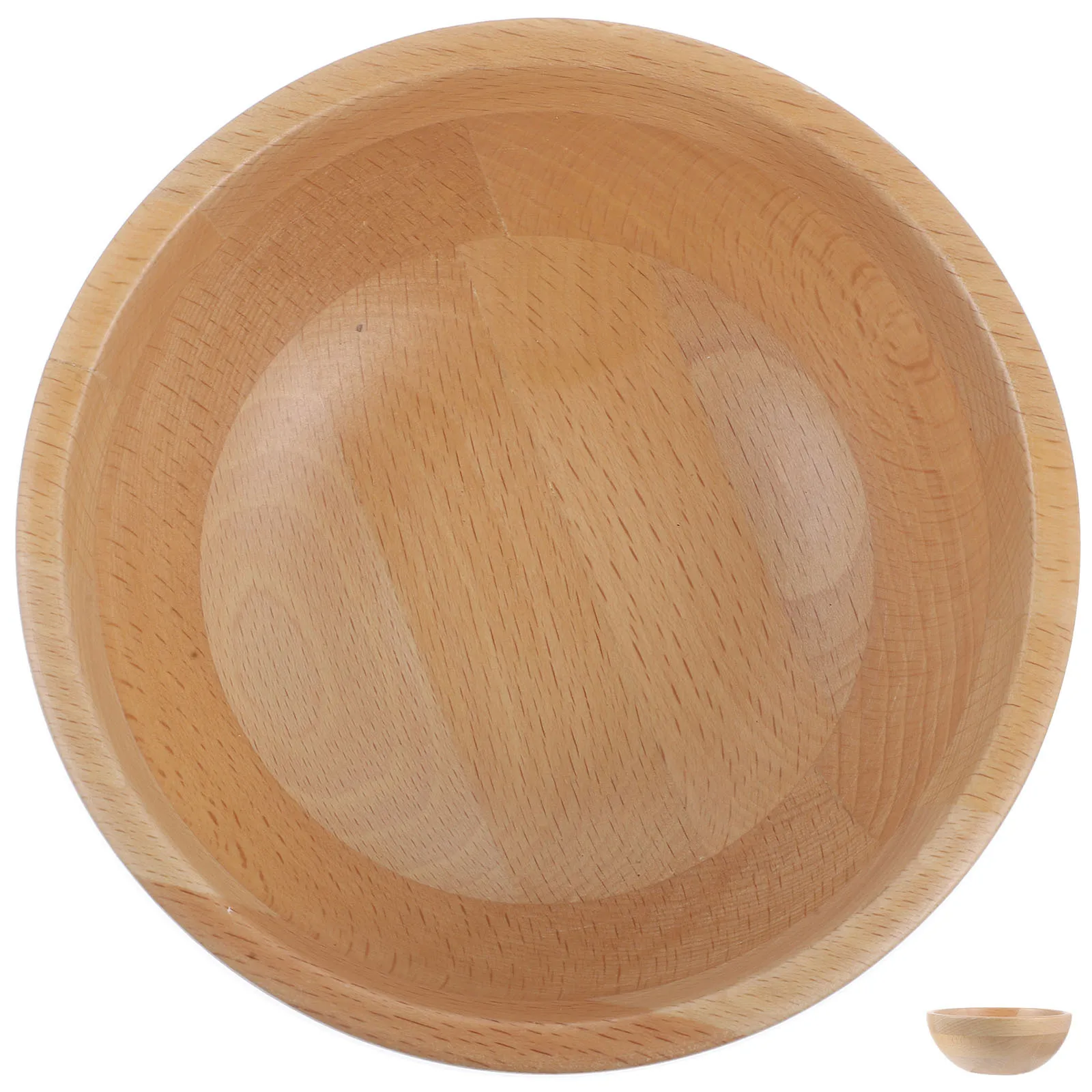 

Bamboo Bowl Smooth Corner Clear Grain Finish Salad Food Storage Home Kitchen Tableware Serving Bowl