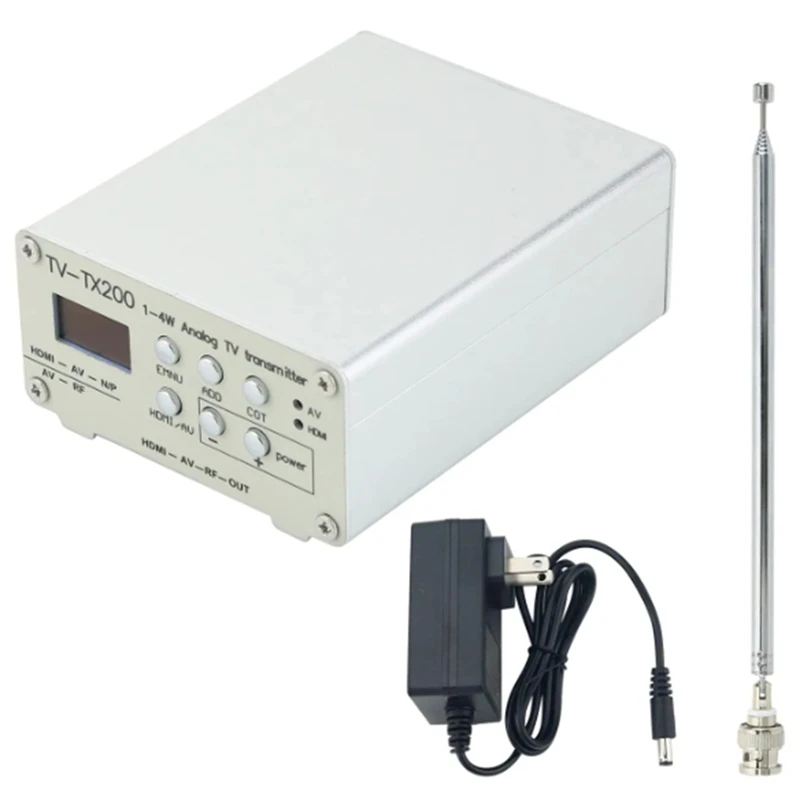 TV-TX200 VHF/UHF Analog TV Transmitter Support HD/AV Input Analog Signal Transmitter With Telescopic Antenna US PLUG