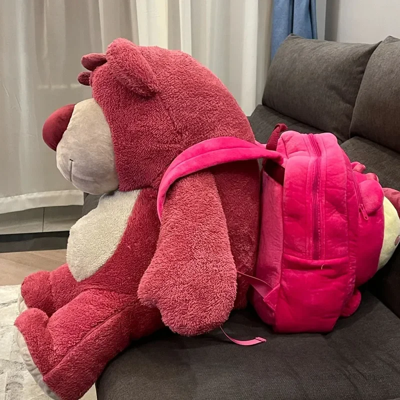 Disney-Bolsos de oso de dibujos animados Lotso, mochilas Kawaii de felpa Y2k, bolso de hombro de estilo japonés y coreano, mochila escolar para estudiantes