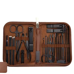 26 Pieces Stainless Steel Manicure Kit Manicure Set Professional Nail Clipper Kit Nail Care Tools with Luxurious Travel Case