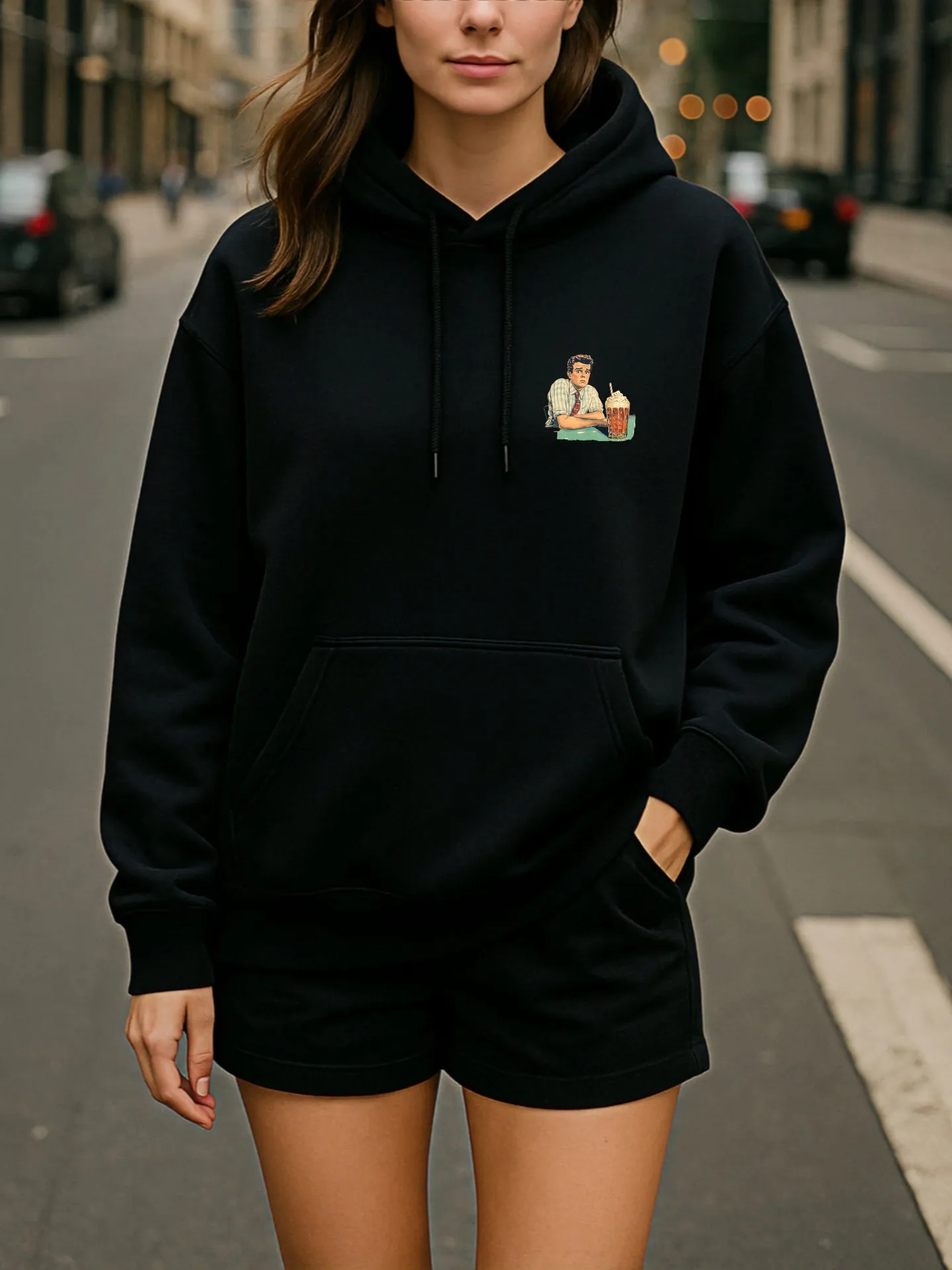 Sudadera con capucha gráfica para mujer, Hope - For - Corage Print, estilo informal streetwear, tela suave, uso diario informal, para adolescentes