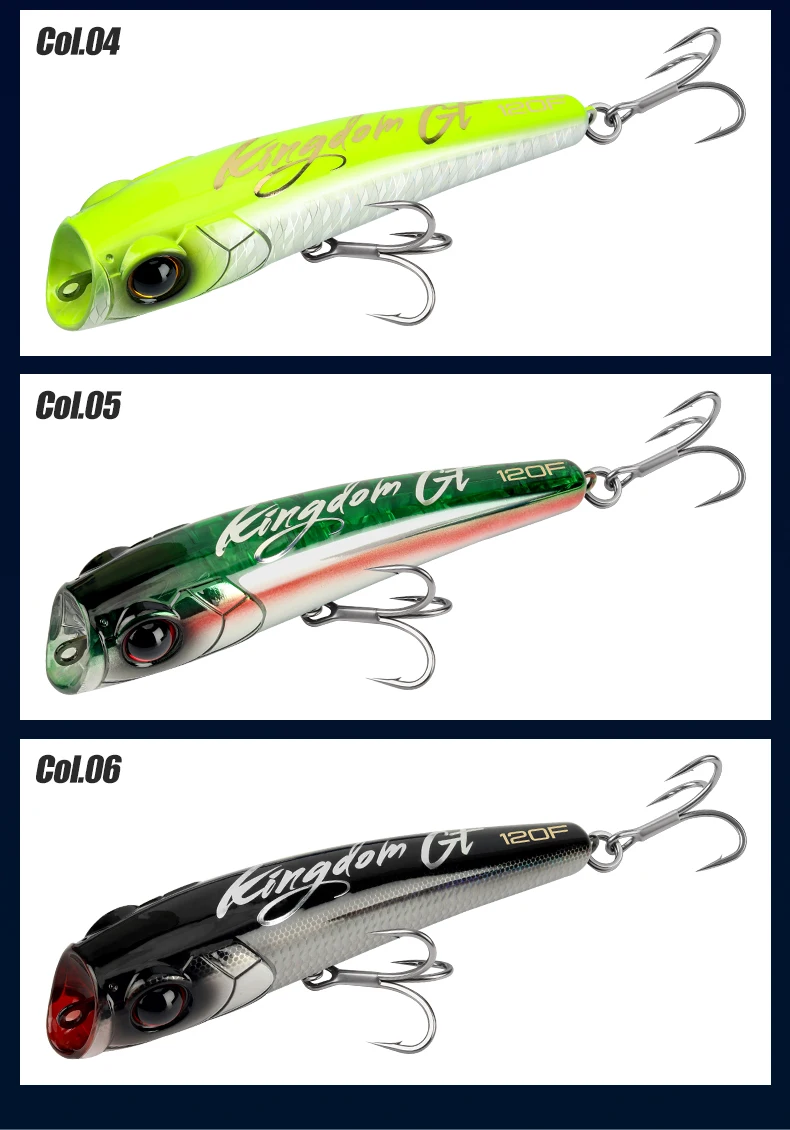 Kingdom GT Popper Angelköder 120mm 140mm 160mm 180mm Schwimmender Oberflächenköder Künstliche Hartköder Durchgehender Draht Salzwasser GT Thunfisch – Detail 12