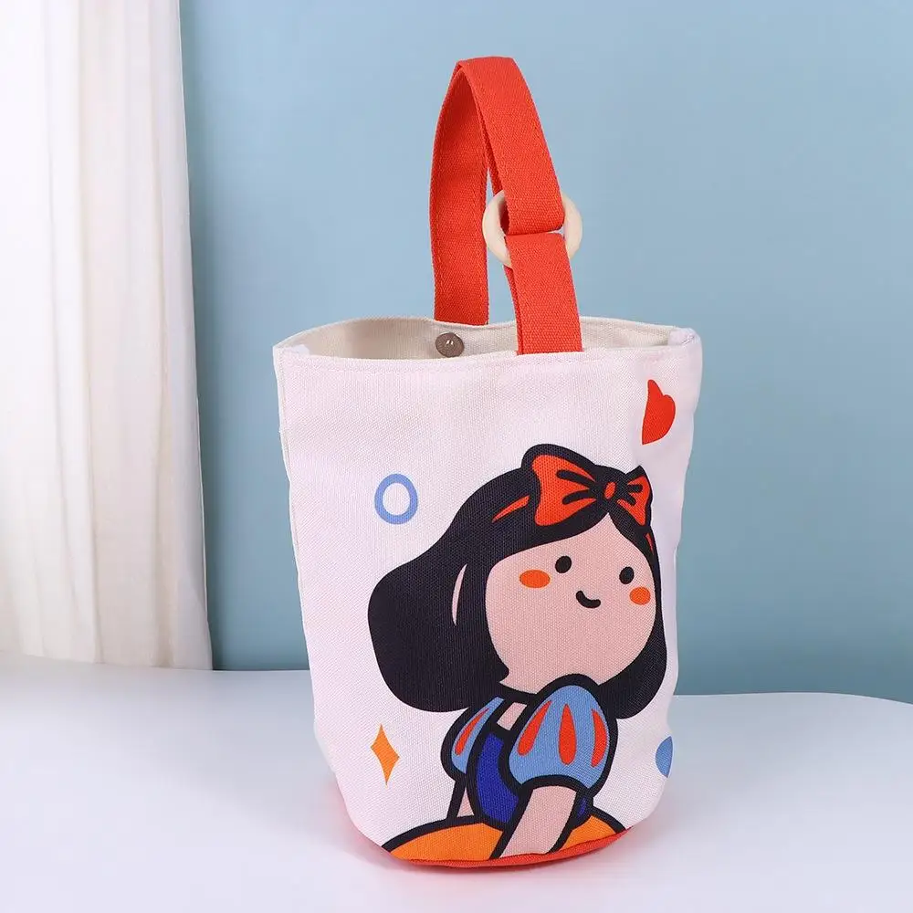 Girl Canvas Bucket Bag Fashion Large Capacity Cartoon Cartoon Mummy Bag Korean Style Lunch Bag Canvas Shoulder Bag Girls