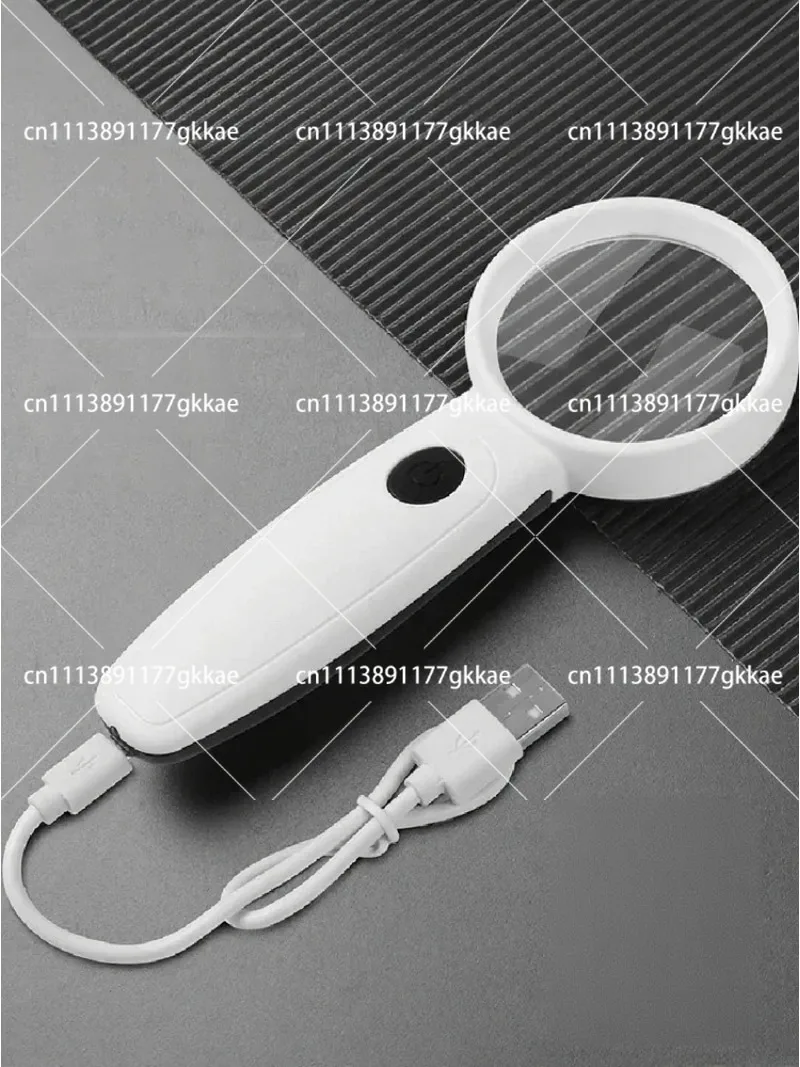 USB Charging 40X HD Handheld Magnifying Glass with LED Light for Home Appliance Repair Component Inspection