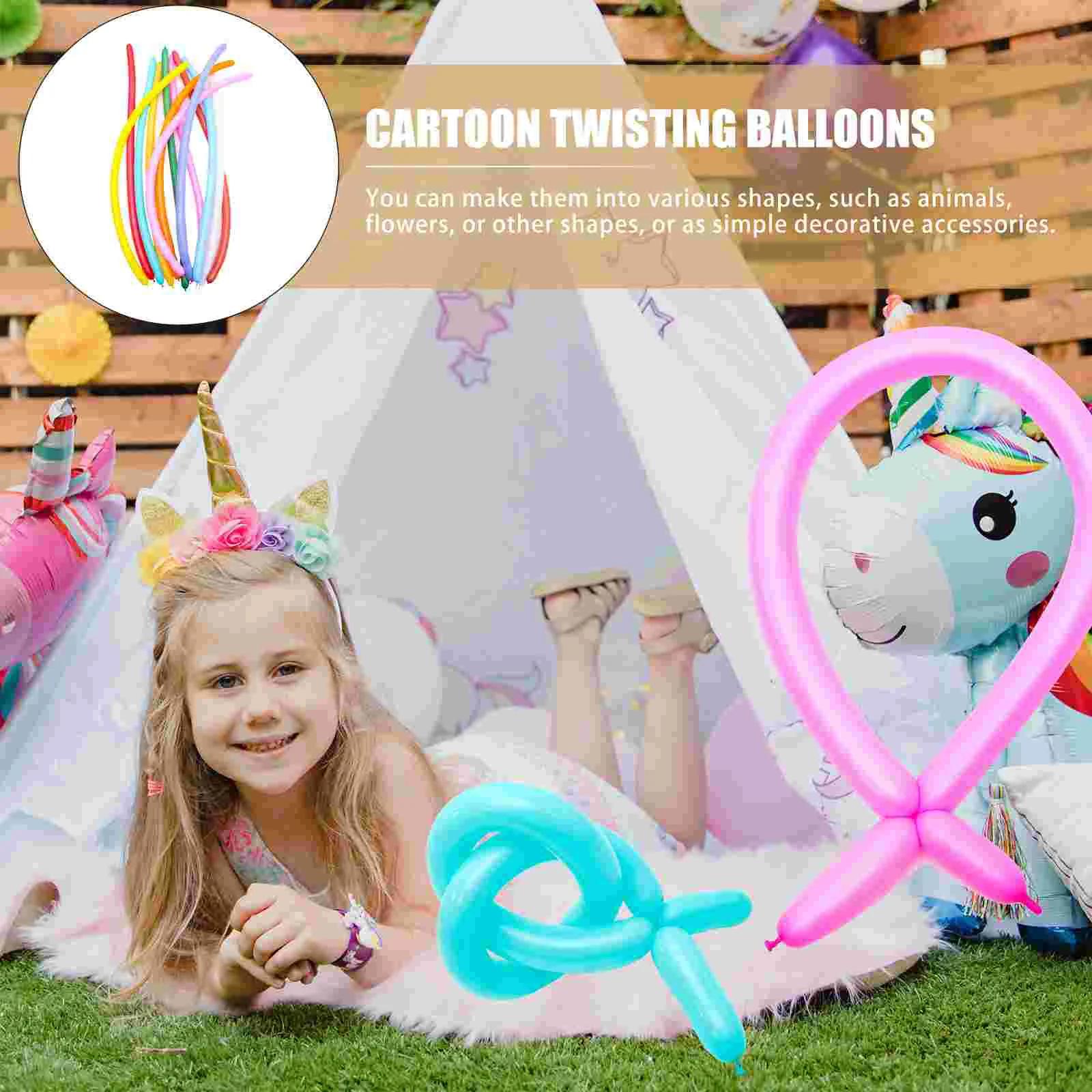 100 Pcs Ballon 260 Balloon Long Decorative Balloons for Party Adorable DIY Halloween Flower Garland Decorations White