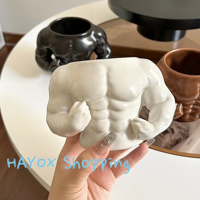 

Creative Muscle Man Ceramic Mug，Unique Design Coffee Tea Cup，Boyfriend Lovers Funny Water Cup Birthday Gift