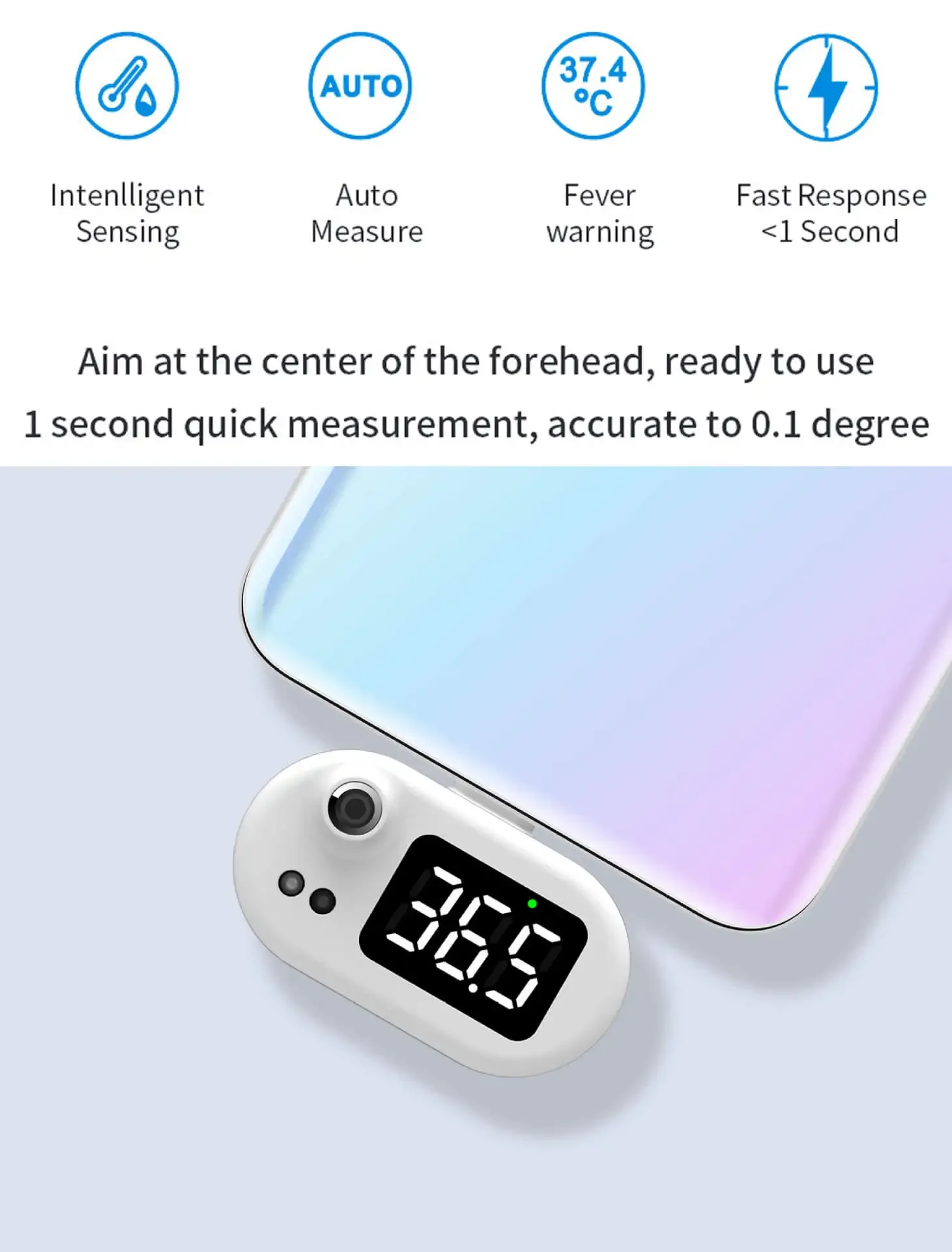 Newest iPhone plug Gadget Digital Thermometer Outdoor Mini Cell Phone Thermometer Infrared Non-contact Portable Temperature