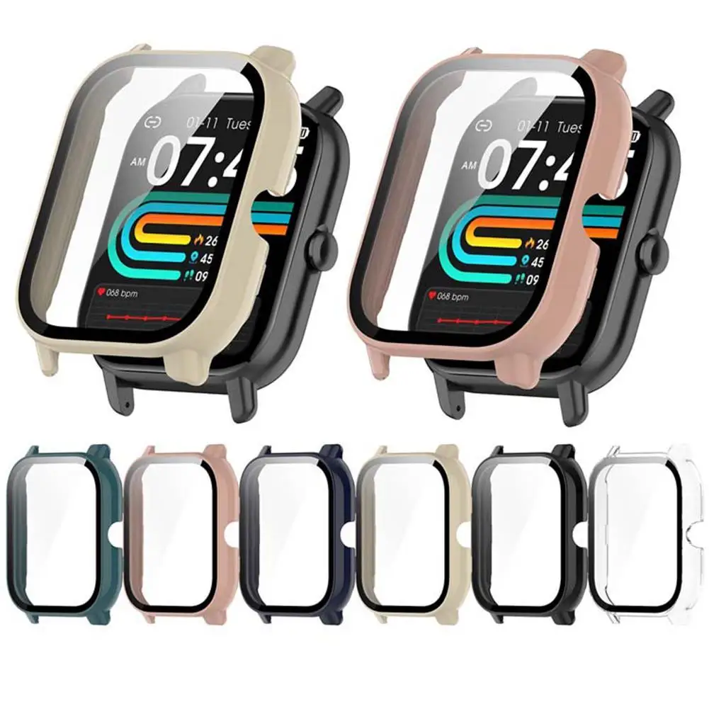 Nerunsa P66D PC+tempered Film Integrated Smart Watch Protective Case, Scratch-resistant, Wear-resistant And Translucent Design