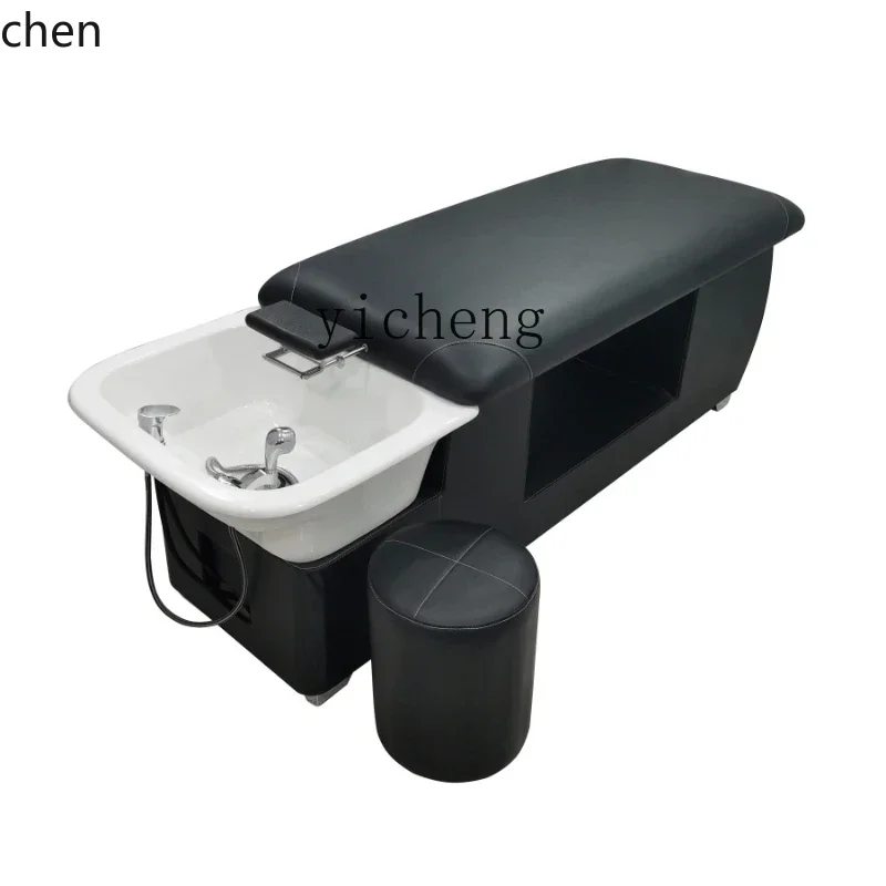 YFY  Head Therapy Shampoo Chair Barber Shop Lying Completely Massage Couch Hairdressing Flushing Bed Ceramic Bed